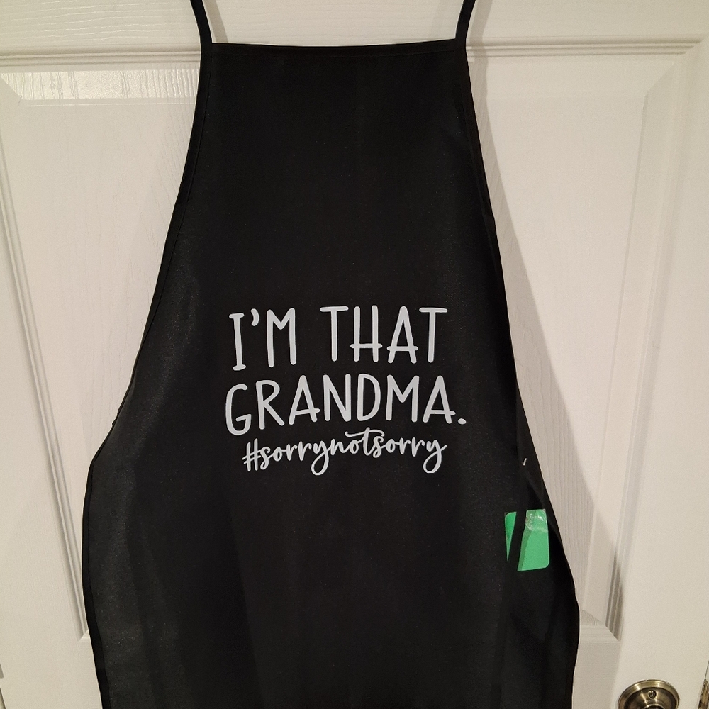Black Apron with Fun Grandma Print